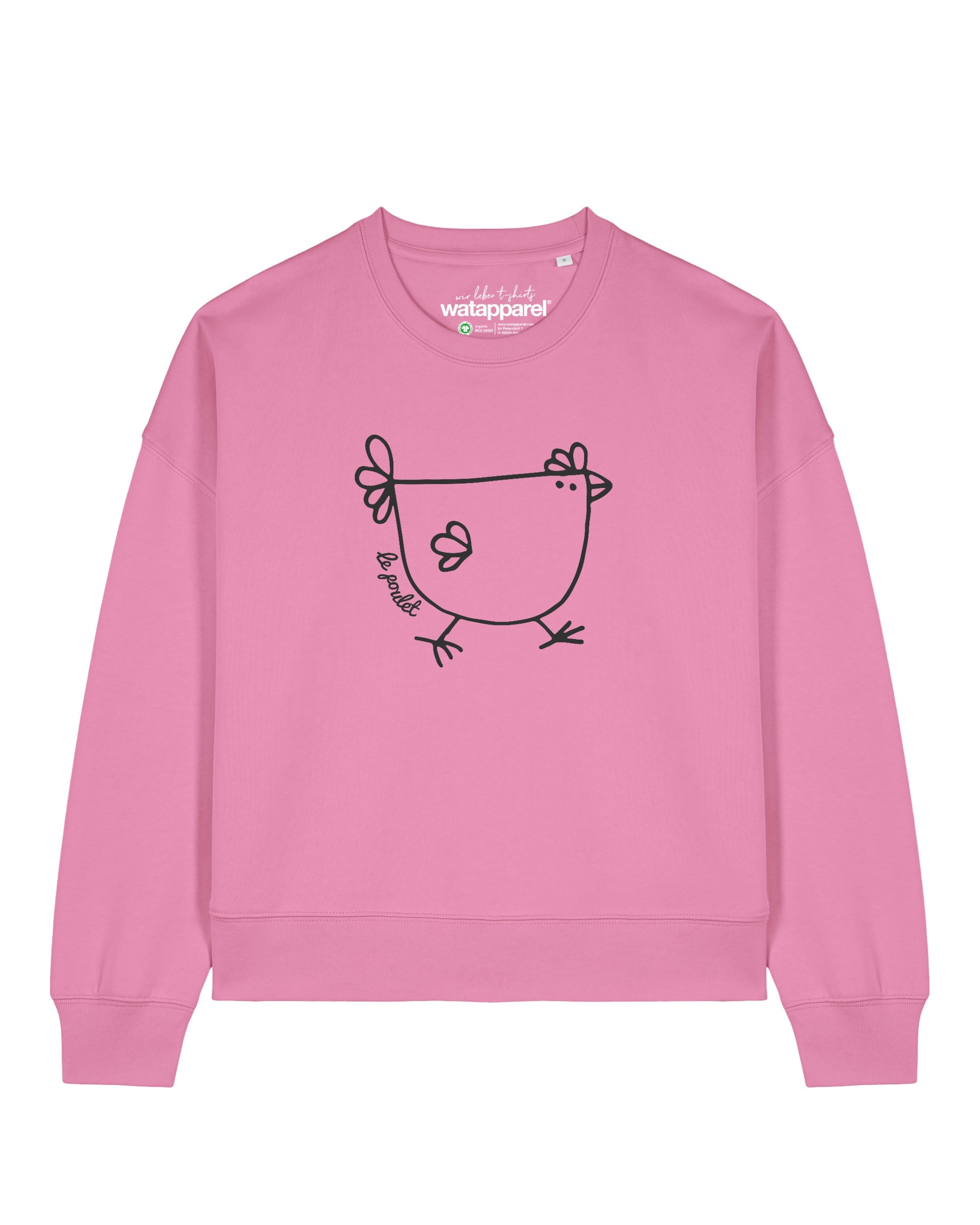 Felpa 'Le poulet ' di Watapparel in rosa: frontale