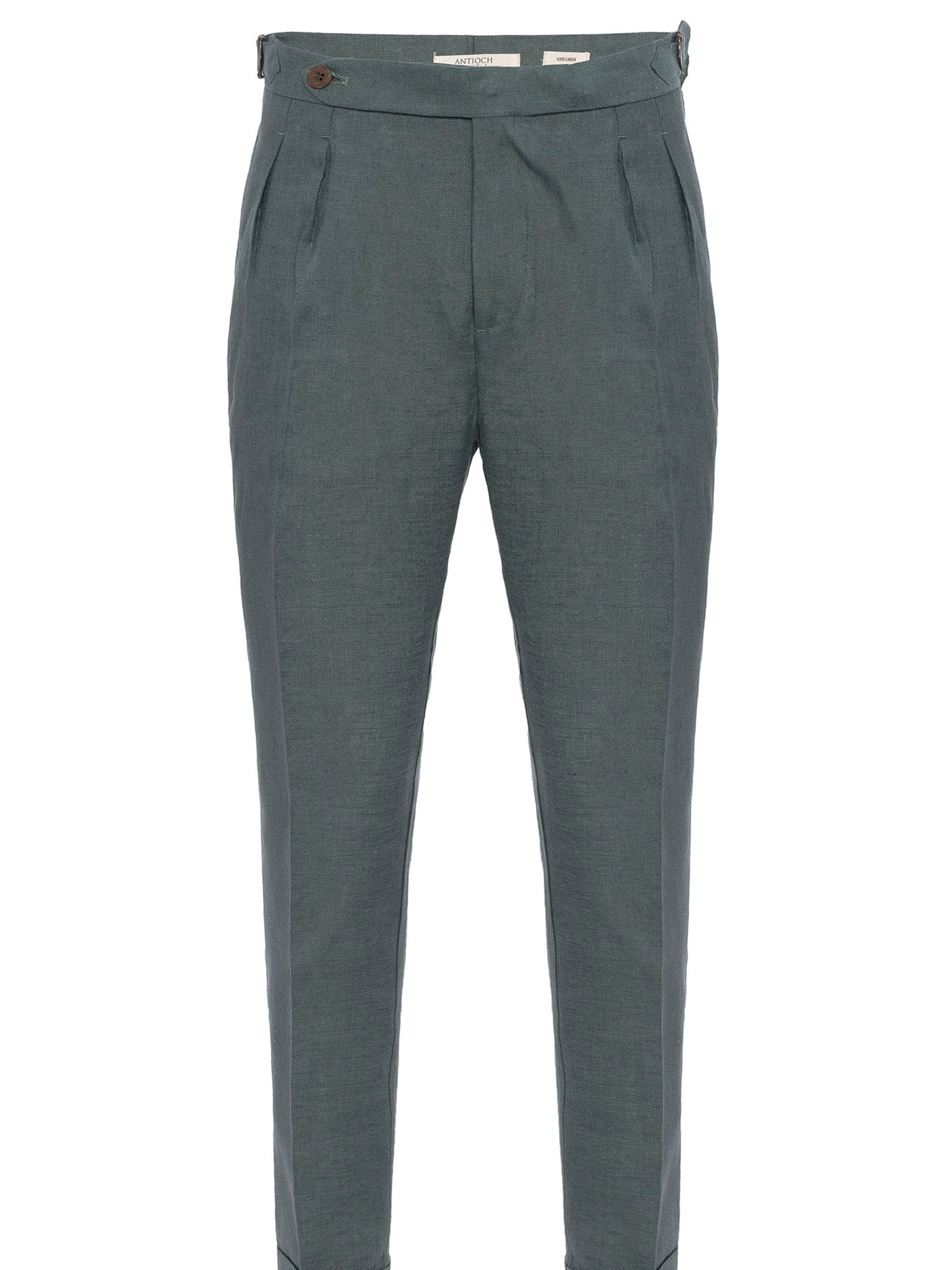 Tapered Pantaloni cu dungă de la Antioch pe verde: față