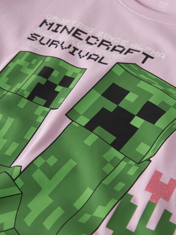 Maglietta 'Minecraft' di NAME IT in rosa