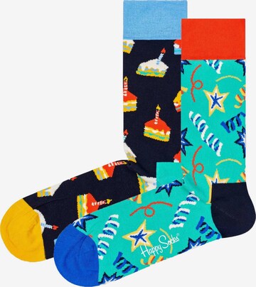 Happy Socks Regular Sokken 'Birthday Cake' in Blauw