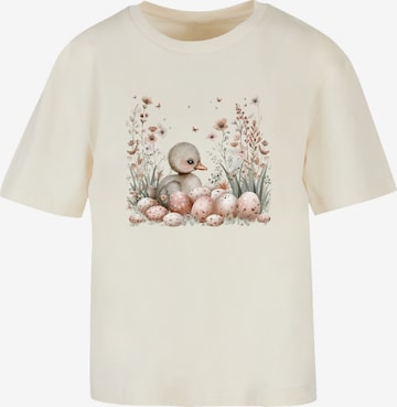 T-shirt 'Ente Ostereier Blumen Küken' F4NT4STIC en beige : devant