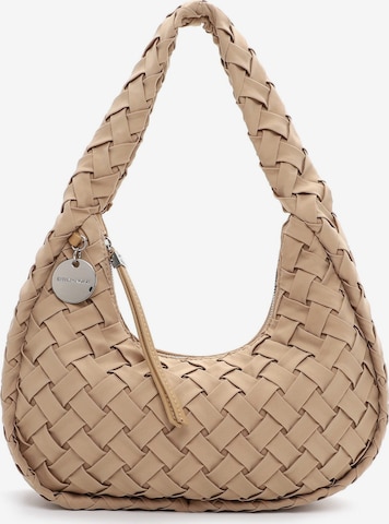 Sac bandoulière 'Erna' Emily & Noah en beige : devant