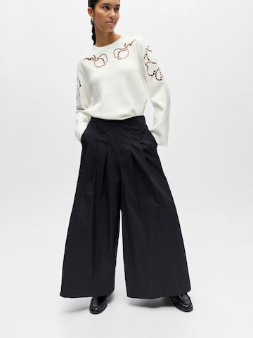 OBJECT Wide leg Pleat-Front Pants 'OBJPaige' in Black