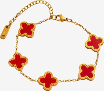 Engelsinn Armband 'Kleeblatt' in Rot: Vorderseite