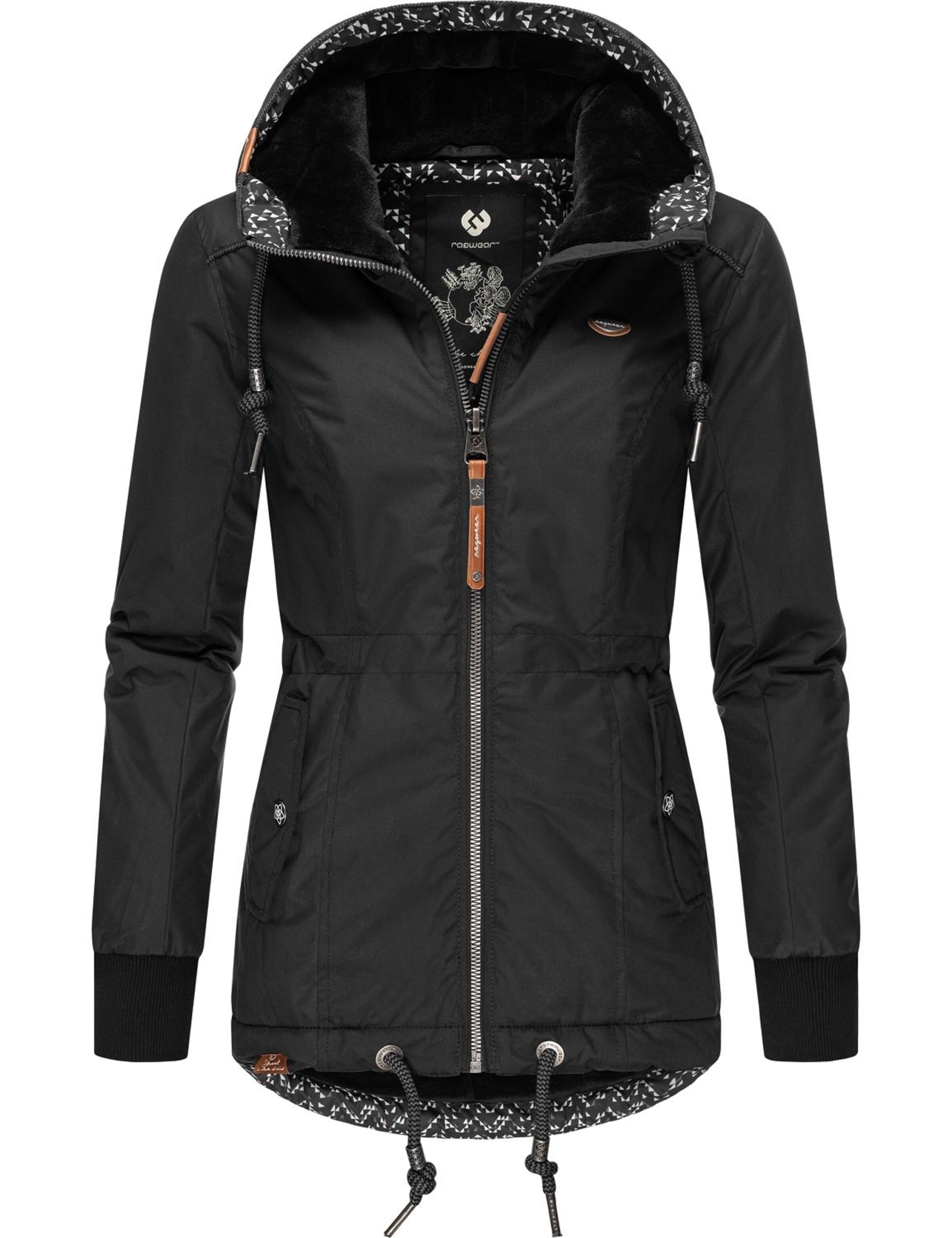 RagwearTehnička jakna - crna boja: prednji dio