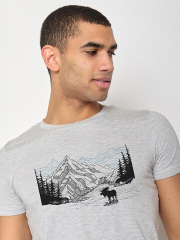T-Shirt 'Nature Moose Mountain' GREENBOMB en gris
