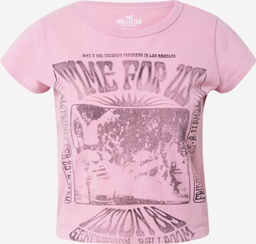 T-shirt HOLLISTER en rose : devant