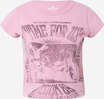 HOLLISTER - Camiseta en rosa: frente