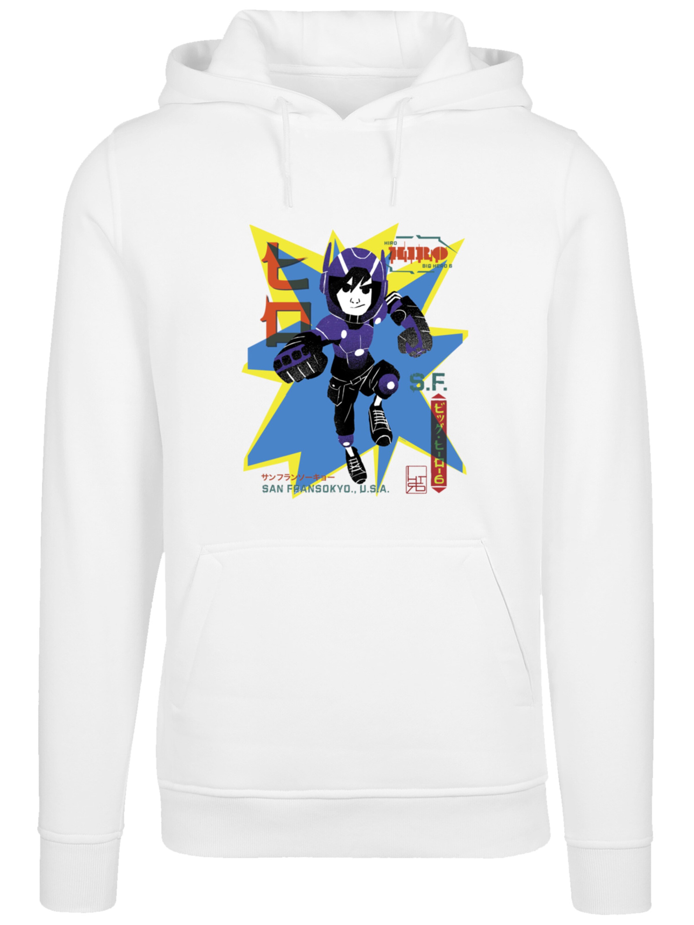 Sweat-shirt 'Big Hero 6 Hiro Manga' F4NT4STIC en blanc : devant