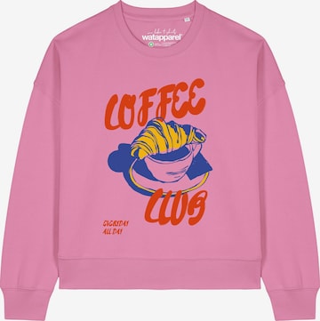 Felpa 'Coffee club ' di Watapparel in rosa: frontale