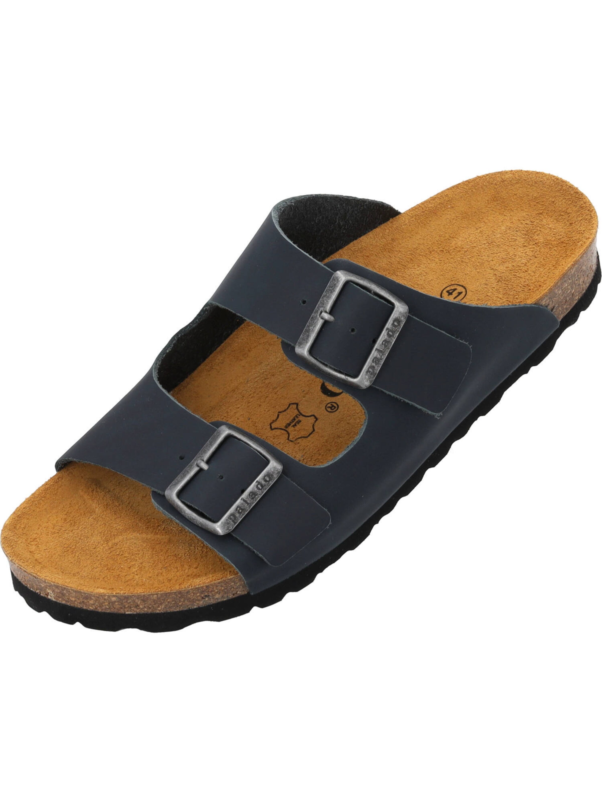 Palado Pantolette 'Korfu' in Blau: Vorderseite