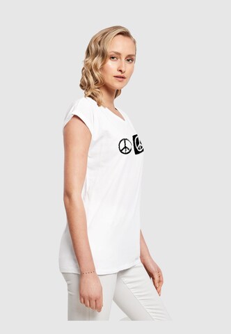 T-shirt 'Peace - Double Peace' Merchcode en blanc