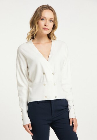 DreiMaster Klassik Knit Cardigan in White: front