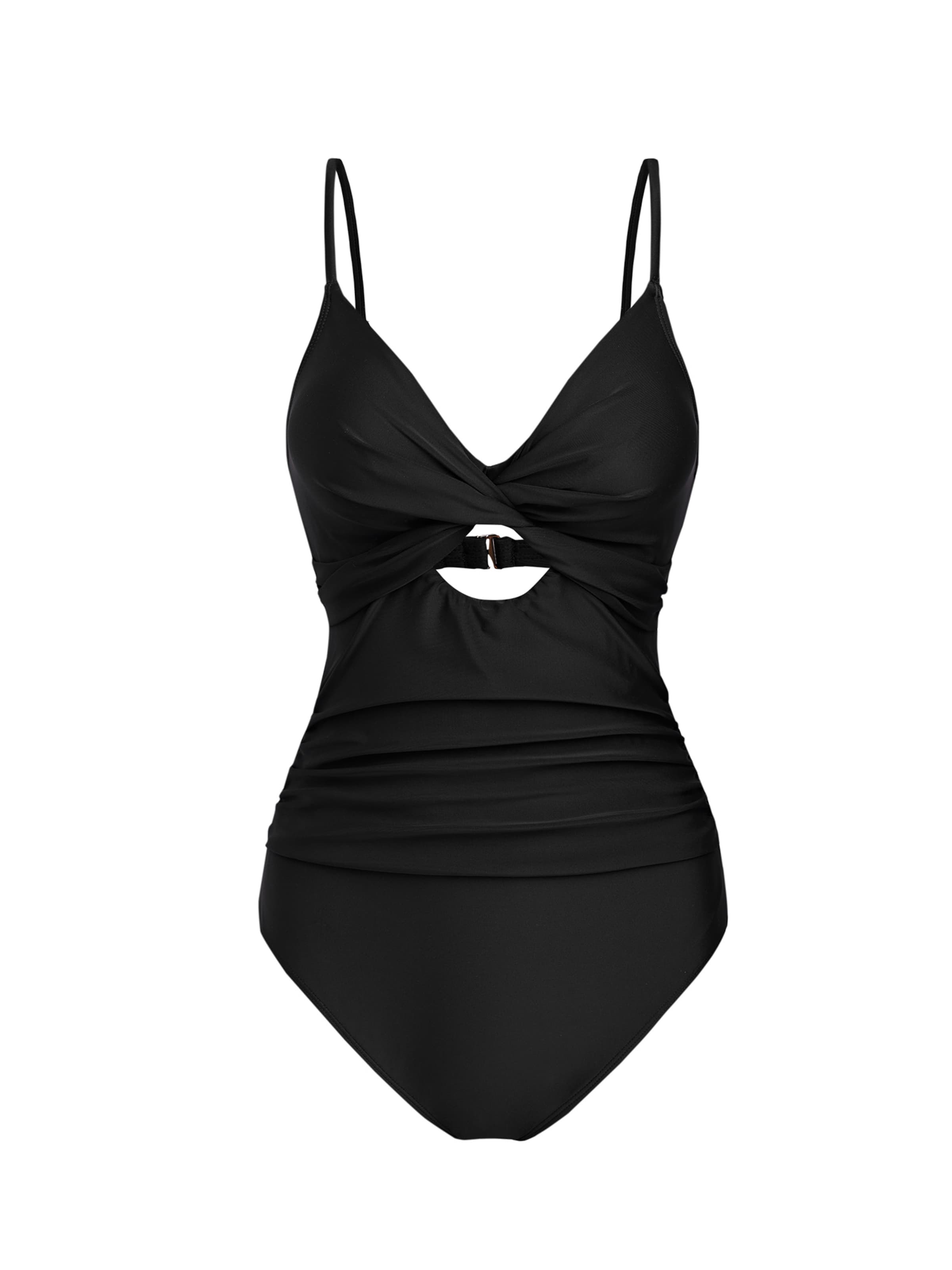 Cupshe Bralette Swimsuit 'DAA12E2M002AA' in Black: front