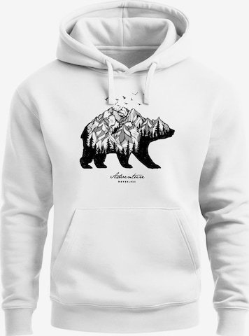 Neverless Sweatshirt 'Mountain Bear' in White: front