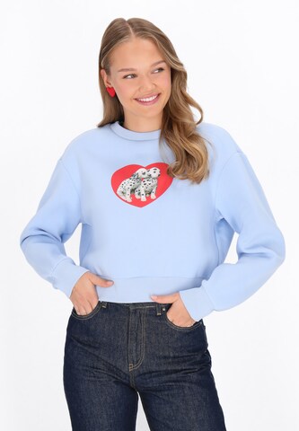 MYMO Sweatshirt 'Pop' in Blauw: voorkant
