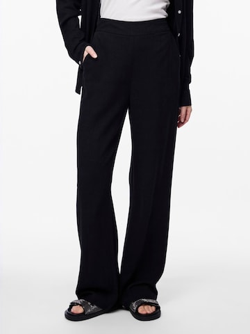 PIECES Wide leg Pants 'VINSTY' in Black: front