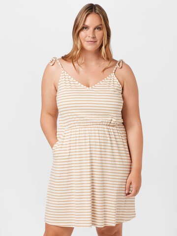 Robe 'Katharina' ABOUT YOU Curvy en beige : devant