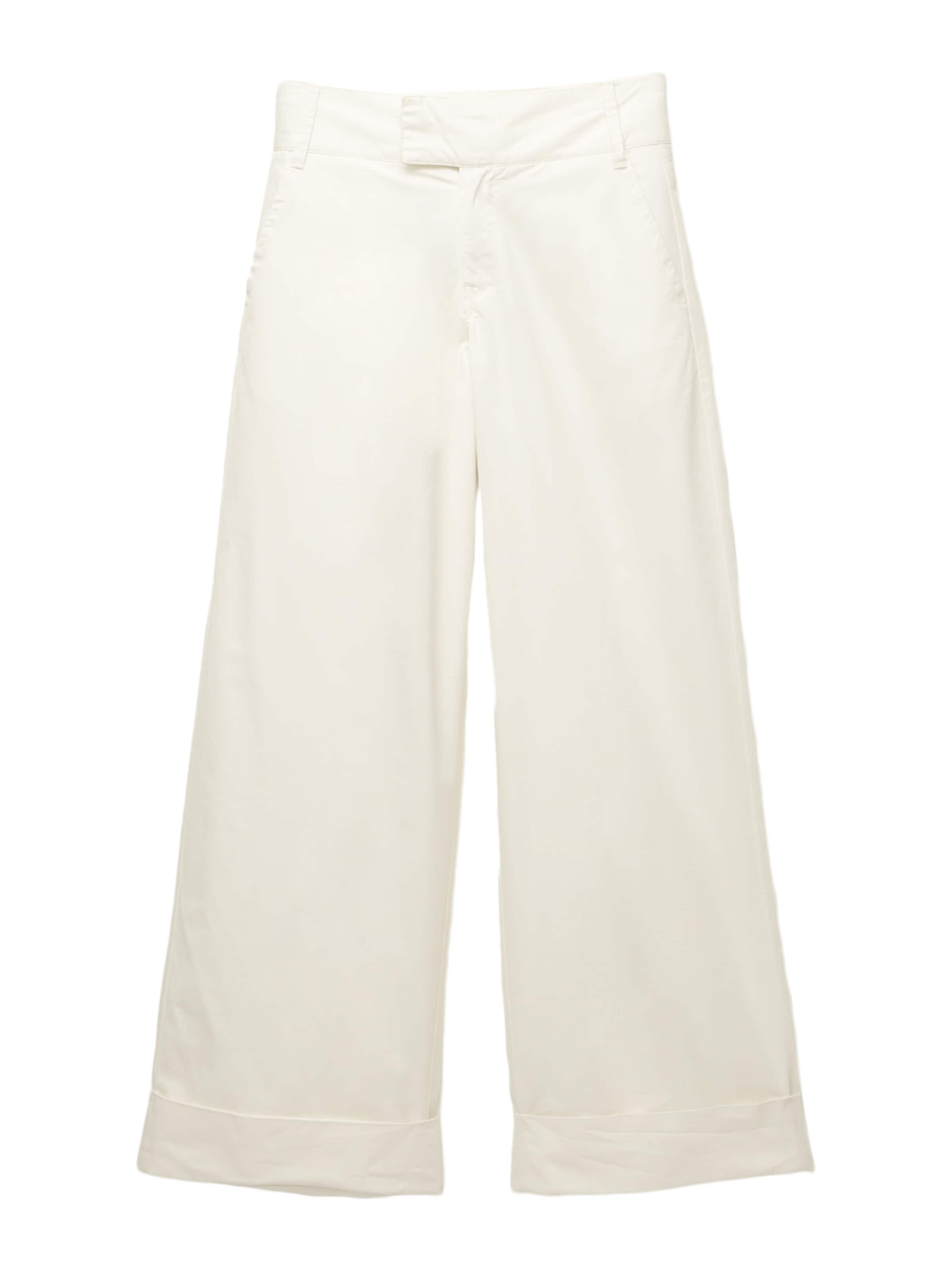 Pull&Bear Wide Leg Hose in Weiß: Vorderseite