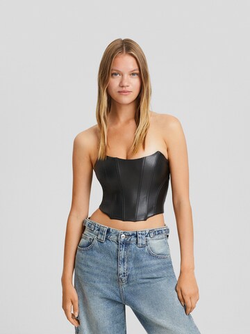 Bershka Top | črna barva: sprednja stran