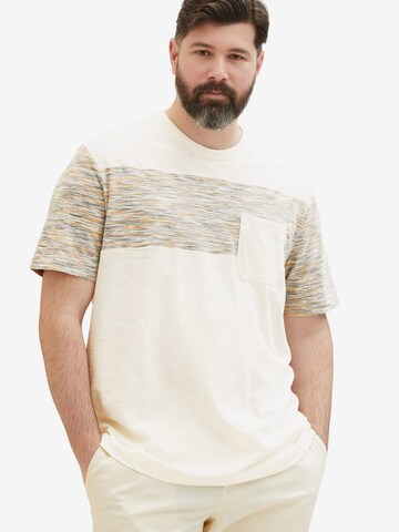 TOM TAILOR Men + T-shirt i beige: framsida