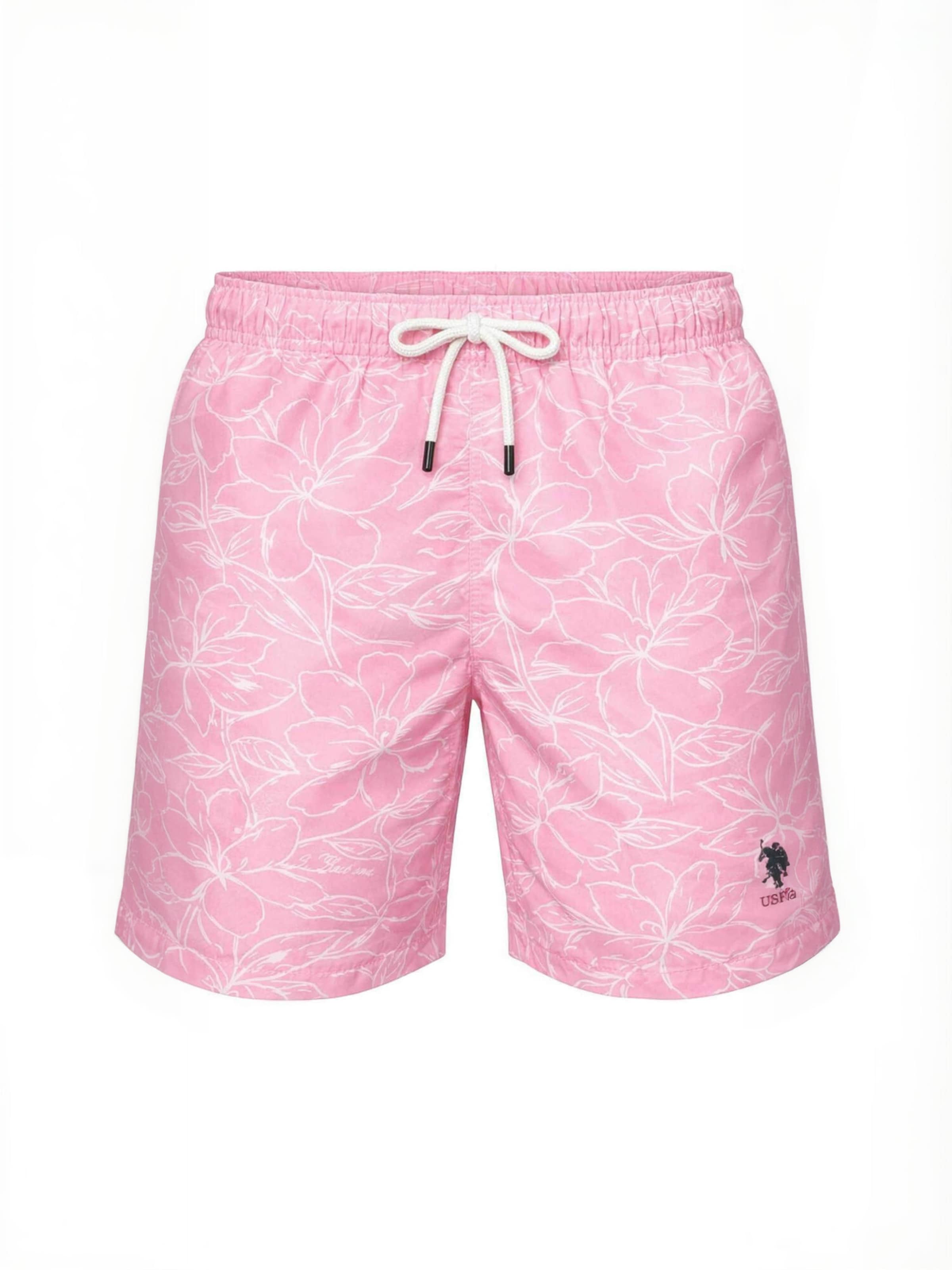Șorturi de baie ' UMCaine ' de la U.S. POLO ASSN. pe roz: față