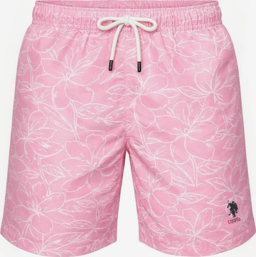 Șorturi de baie ' UMCaine ' de la U.S. POLO ASSN. pe roz: față