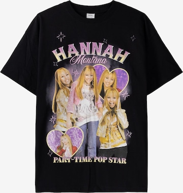 Bershka T-Shirt 'HANNAH MONTANA' in Schwarz: predná strana