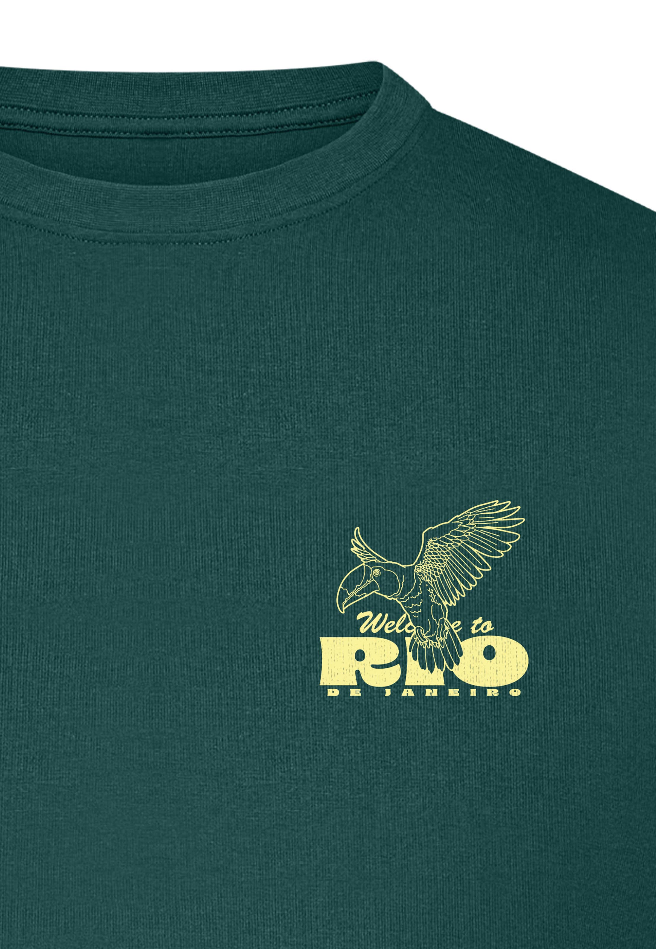 T-Shirt 'Welcome to Rio' Mister Tee en vert
