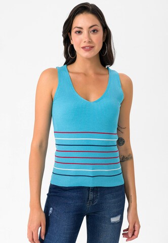 Felix Hardy Knitted Top in Blue: front