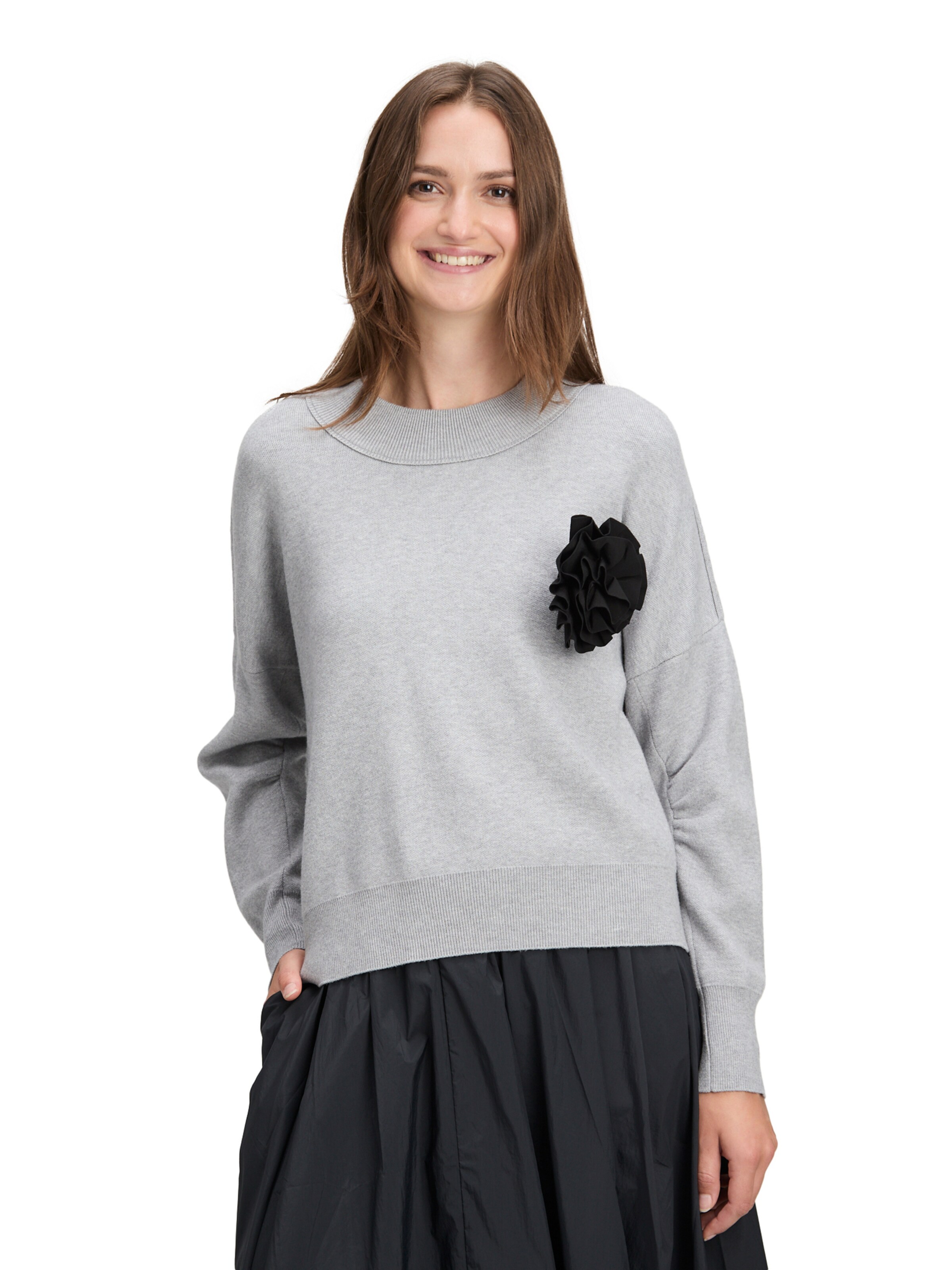 Cartoon Pullover in Grau: Vorderseite