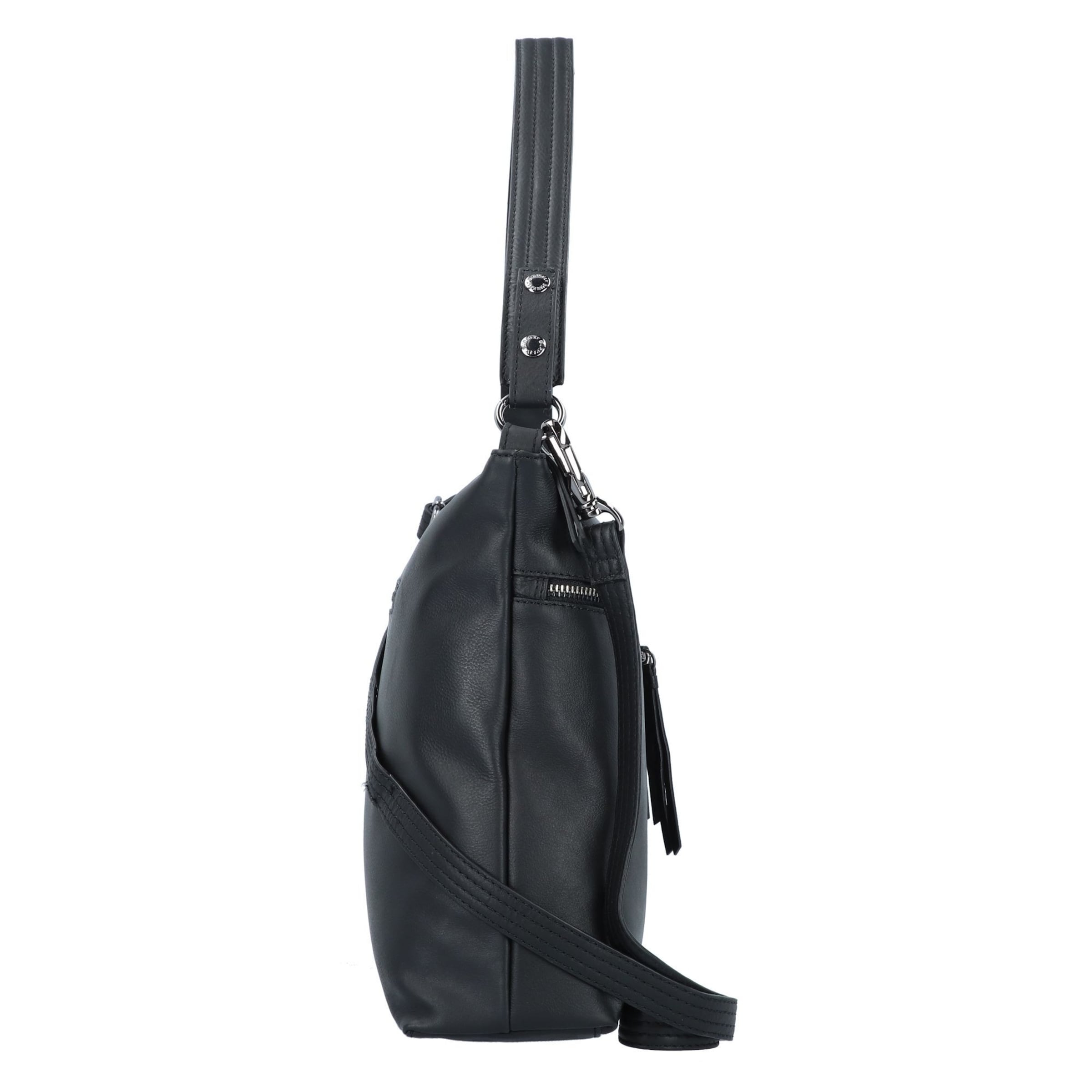 Burkely Schultertasche 'Rock Ruby' in Schwarz