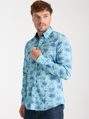 Slim fit Camicia business 'Donatello Poplin Man Shirt Light Blue Blue' di 7Camicie in blu: frontale