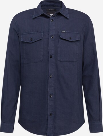 G-Star RAW Button Up Shirt 'Marine' in Blue: front