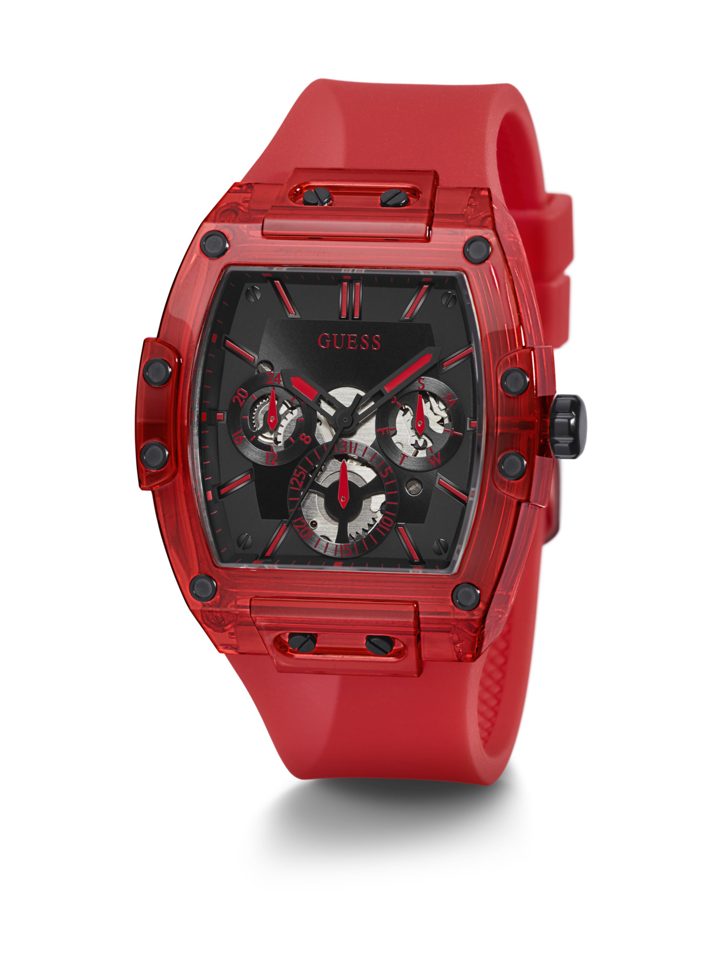 GUESS Analogt ur 'Phoenix' i rød