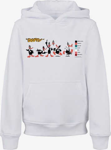 Sweat-shirt 'Looney Tunes Daffy Duck' F4NT4STIC en blanc : devant