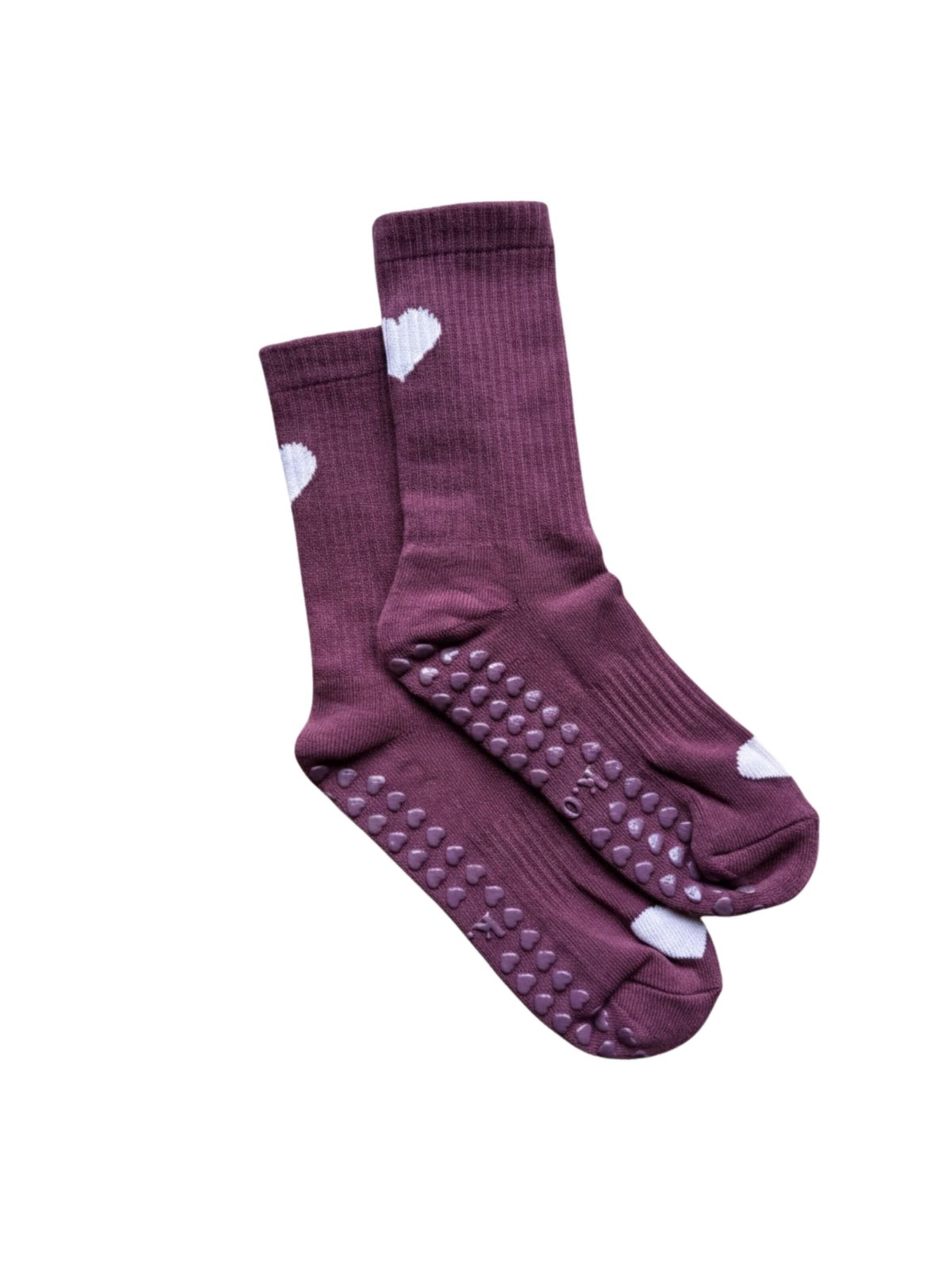 KORRHAUS Sportsokken 'Dark Plum Heart' in Lila: voorkant