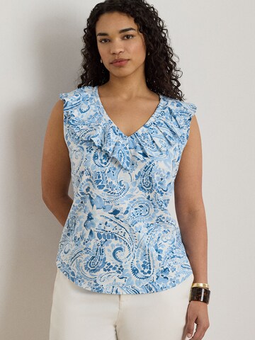 Lauren Ralph Lauren Plus Blusentop in Weiß: Vorderseite