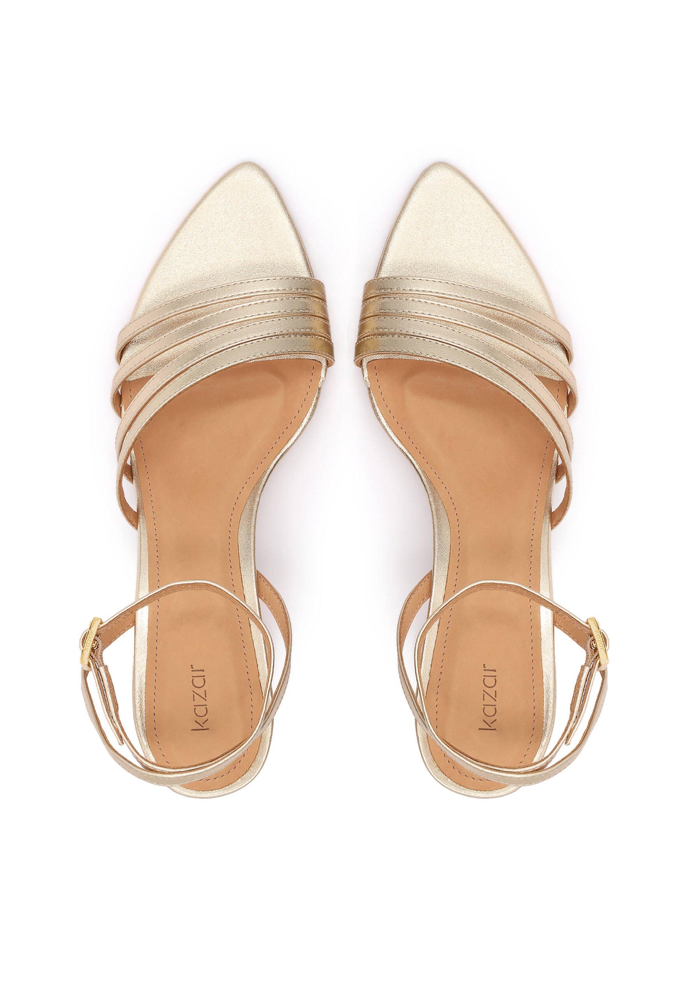 Kazar - Sandálias com tiras em ouro