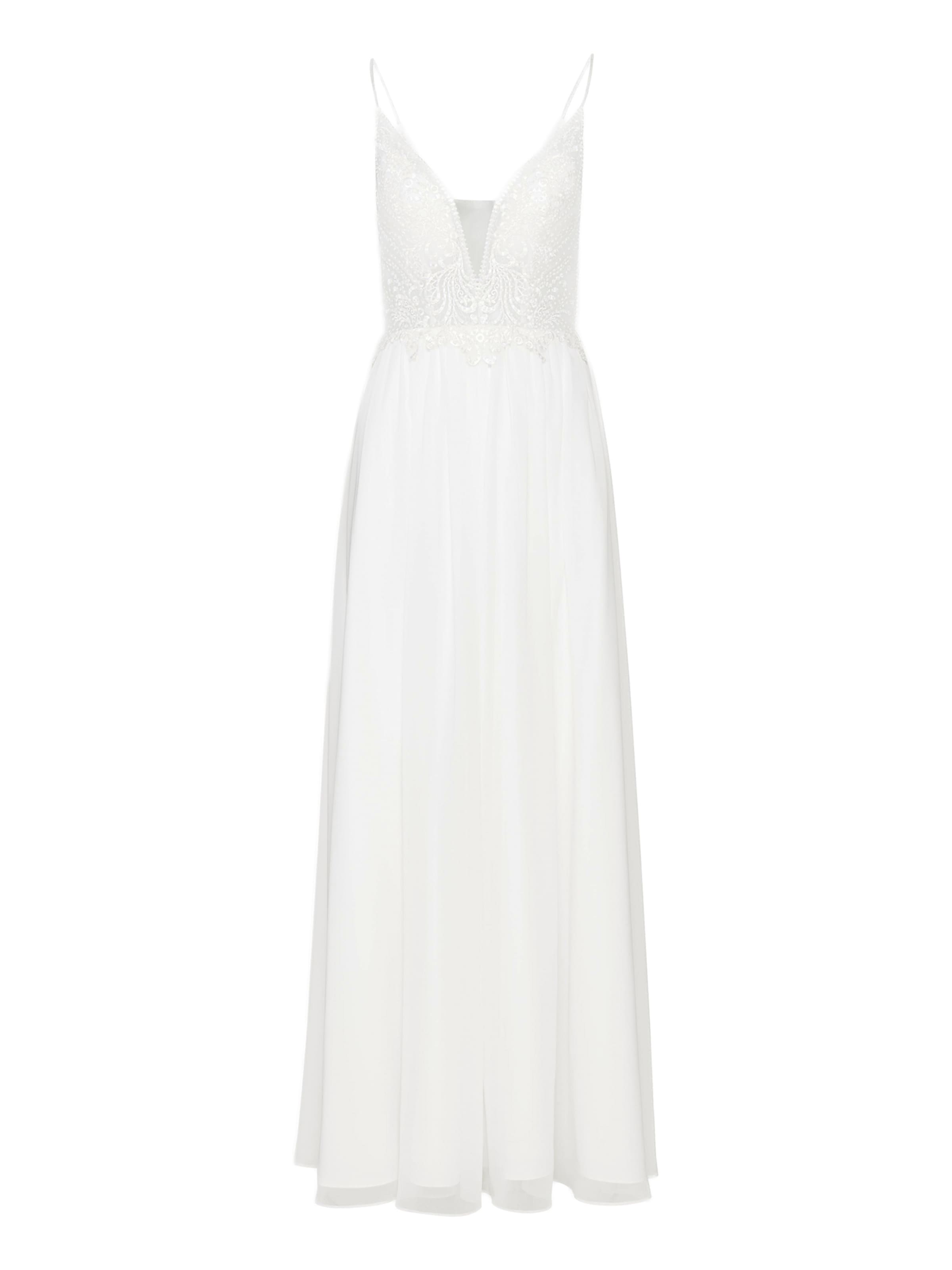 mascara - Vestido de noche 'EMB' en beige: frente