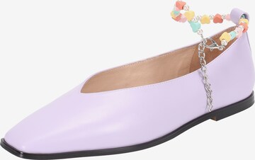 Ekonika Ballet Flats with Strap in Purple: front