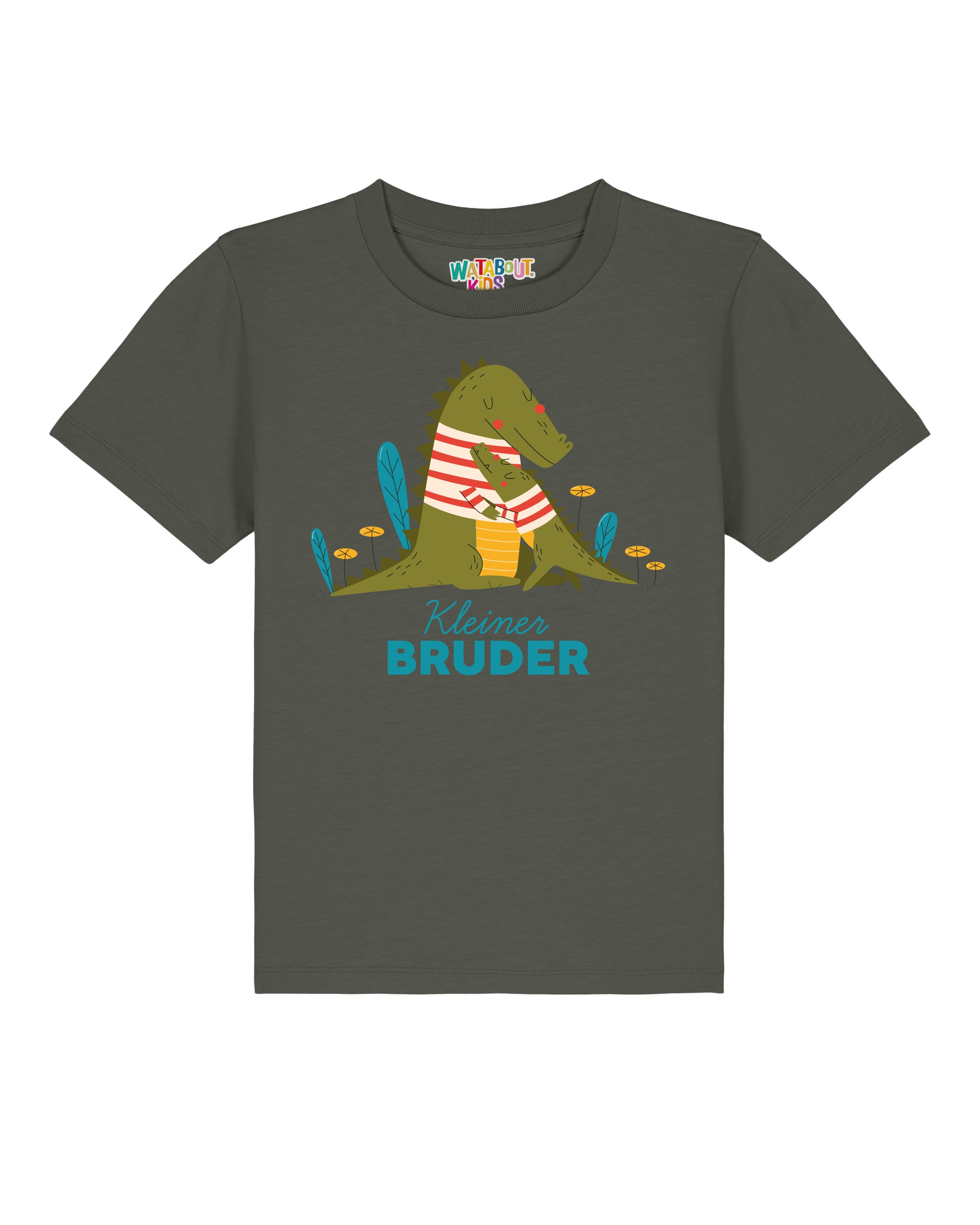 Maglietta 'Krokodil Kleiner Bruder' di watabout.kids in verde: frontale