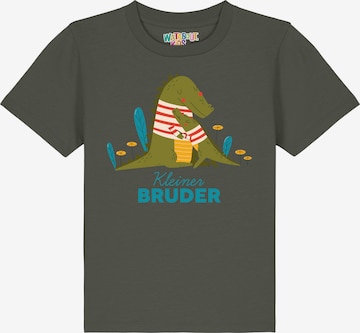 Maglietta 'Krokodil Kleiner Bruder' di watabout.kids in verde: frontale