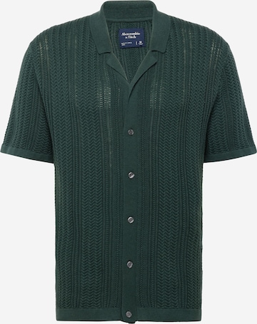 Abercrombie & Fitch Knit cardigan 'SEVENTIES' in Green: front