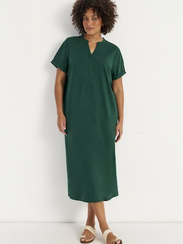 Cellbes of Sweden Jerseykleid mit kurzen Ärmeln in Grün: Vorderseite