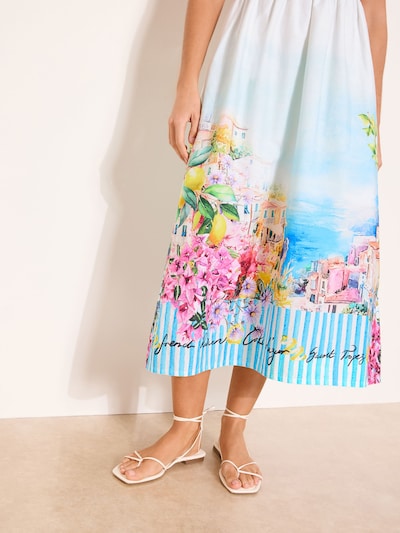 Lipsy Robe en beige / azur / jaune / rose clair, Vue avec produit