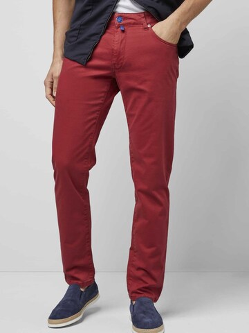 MEYER Slimfit Broek in Rood: voorkant