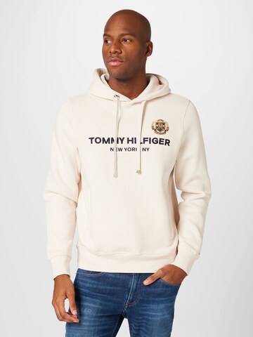 Sweat-shirt TOMMY HILFIGER en beige : devant