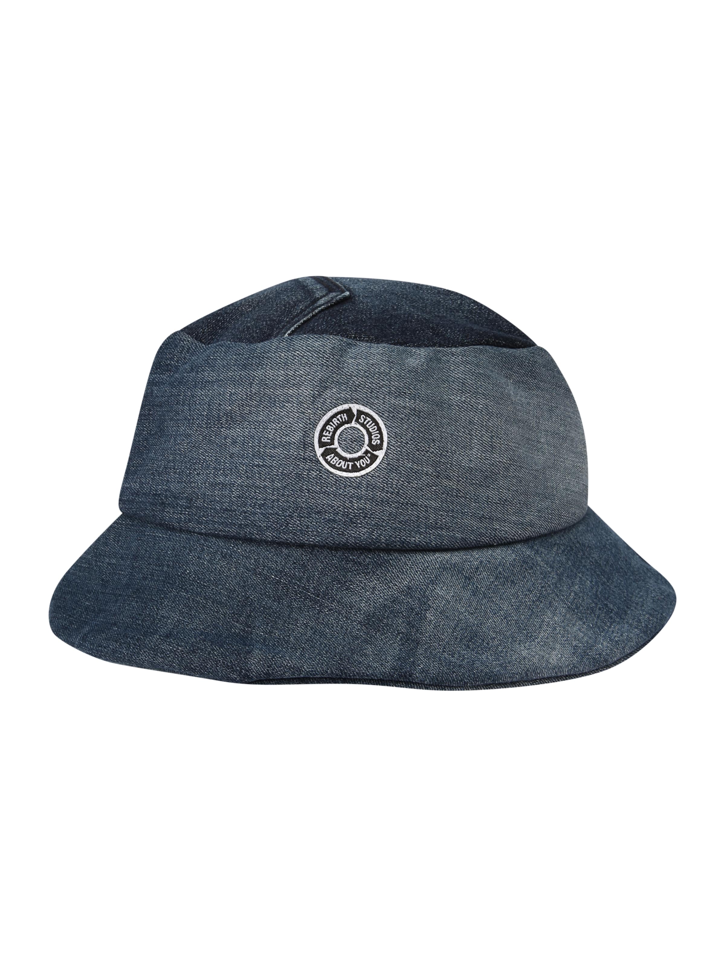 ABOUT YOU REBIRTH STUDIOS Шапка с периферия 'Denim Classic' в синьо