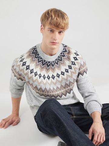 GAP - Jersey 'FAIR ISLE YOKE' en gris: frente